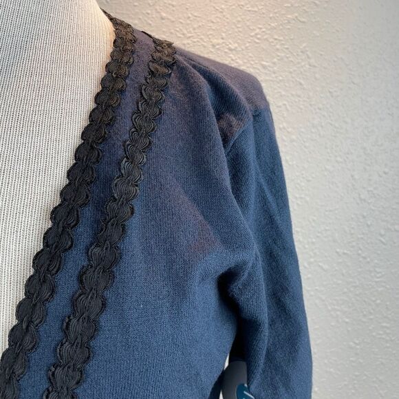 NWT Nine West Navy Blue Cardigan Sweater Top - Picture 3 of 8